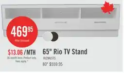 The Brick Rio 65 Modern TV Stand with Storage and Cable Management for TVs up to 75- White offer