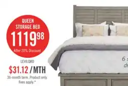 The Brick Levi Platform Storage Bed with Headboard & Frame, Wooden, Drift Grey - Queen Size offer