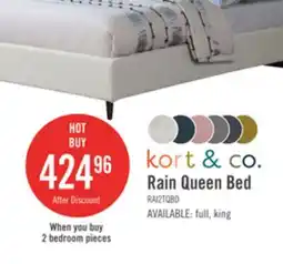 The Brick Kort & Co. Rain Upholstered Platform Bed in Taupe Fabric, Tufted - Queen Size offer