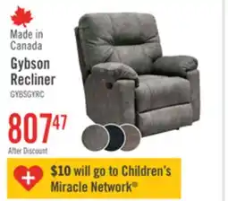 The Brick Made in Canada Gybson 38 Fabric Glider Reclining Chair - Grey offer