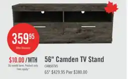 The Brick Camden 56 TV Stand with Storage and Cable Management for TVs up to 60 - Alabaster Oak offer