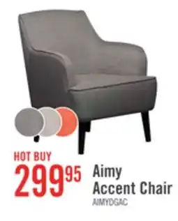 The Brick Aimy 28 Linen Look Fabric Accent Chair with Cylindrical Wood Legs - Dark Grey offer
