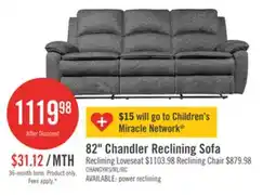 The Brick Chandler 82 Chenille Fabric Reclining Sofa - Grey offer