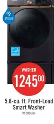 The Brick Samsung 5.8 Cu. Ft. Front-Load Steam Washer - Black Stainless Steel - Stackable - WF50BG8300AVUS offer