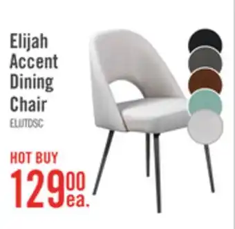 The Brick Elijah Dining Chair with Linen-Look Fabric, Metal - Taupe offer