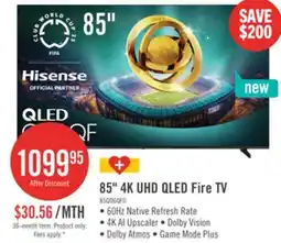 The Brick HISENSE 85 QD6QF QLED 4K UHD Smart Fire TV (85QD6QF) offer