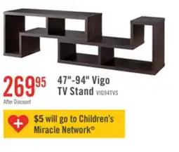 The Brick Vigo 47 to 94 Modern TV Stand with Storage and Cable Management for TVs up to 100- Coffee Brown offer