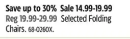 Canadian Tire Selected Folding Chairs offer