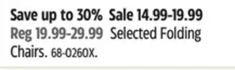 Canadian Tire Selected Folding Chairs offer