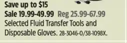 Canadian Tire MotoMaster Selected Fluid Transfer Tools and Disposable Gloves offer