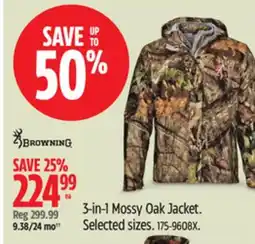 Canadian Tire Browning 3-in-1 Mossy Oak Jacket offer