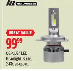 Canadian Tire MotoMaster OEPLUS LED Headlight Bulbs offer