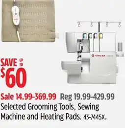 Canadian Tire Selected Grooming Tools, Sewing Machine and Heating Pads offer
