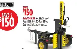 Canadian Tire 20-Ton 224cc Gas Log Splitter offer