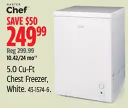 Canadian Tire Master Chef 5.0 Cu-Ft Chest Freezer offer