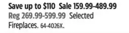 Canadian Tire Selected Fireplaces offer