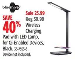 Canadian Tire Bluehive Wireless Charging Pad with LED Lamp, for Qi-Enabled Devices offer