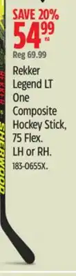 Canadian Tire Sherwood Rekker Legend LT One Composite Hockey Stick offer