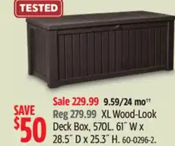 Canadian Tire Keter XL Wood-Look Deck Box, 570L offer
