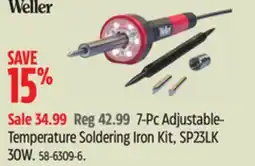 Canadian Tire Weller 7-Pc Adjustable- Temperature Soldering Iron Kit, SP23LK 30W offer