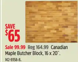 Canadian Tire PADERNO Canadian Maple Butcher Block, 16 x 20˝ offer