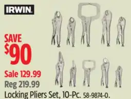 Canadian Tire Irwin Locking Pliers Set, 10-Pc offer