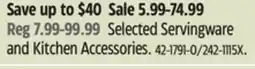 Canadian Tire Selected Servingware and Kitchen Accessories offer