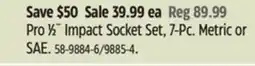 Canadian Tire Pro 1⁄2˝ Impact Socket Set, 7-Pc offer