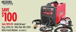 Canadian Tire Lincoln MIG-Pak 180 230V Wire-Feed Welder offer