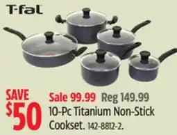 Canadian Tire T-fal 10-Pc Titanium Non-Stick Cookset offer