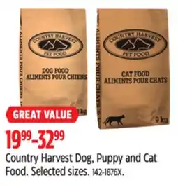 Canadian Tire Country Harvest Dog, Puppy and Cat Food offer