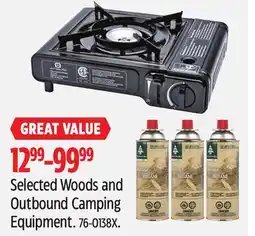 Canadian Tire Selected Woods and Outbound Camping Equipment offer