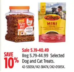 Canadian Tire Selected Dog and Cat Treats offer