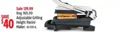 Canadian Tire Adjustable Grilling Height Panini Maker offer