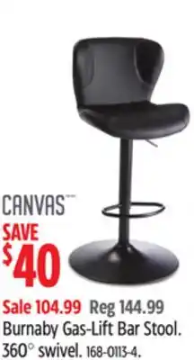 Canadian Tire CANVAS Burnaby Gas-Lift Bar Stool offer