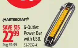 Canadian Tire Mastercraft 6-Outlet Power Bar with USB offer