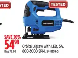 Canadian Tire Mastercraft Orbital Jigsaw with LED offer