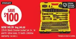 Canadian Tire Stanley 229-Pc Black Chrome Socket Set offer