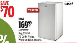 Canadian Tire Master-Chef 3.3 Cu-Ft Fridge offer