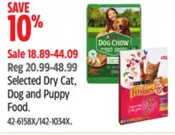 Canadian Tire Purina Selected Dry Cat, Dog and Puppy Food offer