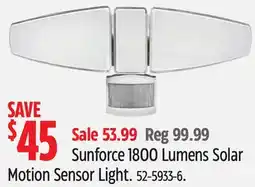 Canadian Tire Sunforce 1800 Lumens Solar Motion Sensor Light offer