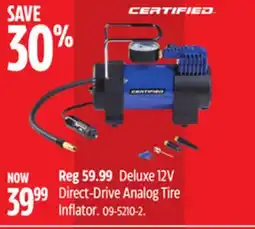 Canadian Tire Certified Deluxe 12V Direct-Drive Analog Tire Inflator offer