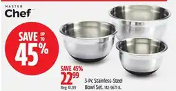 Canadian Tire Master Chef 3-Pc Stainless-Steel Bowl Set offer