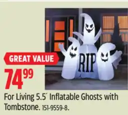 Canadian Tire For Living 5.5´ Inflatable Ghosts with Tombstone offer