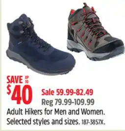 Canadian Tire Adult Hikers for Men and Women offer