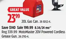 Canadian Tire MotoMaster 20V Powered Cordless Grease Gun offer