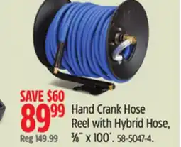 Canadian Tire Mastercraft Hand Crank Hose Reel with Hybrid Hose offer