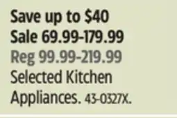 Canadian Tire Selected Kitchen Appliances offer