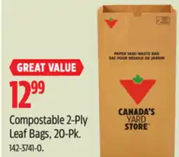Canadian Tire Compostable 2-Ply Leaf Bags, 20-Pk offer
