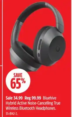 Canadian Tire Bluehive Hybrid Active Noise-Cancelling True Wireless Bluetooth Headphones offer